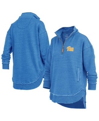 Pressbox - Women's Royal Pitt Panthers Northfork Sojourn Poncho Quarter-Zip Sweatshirt