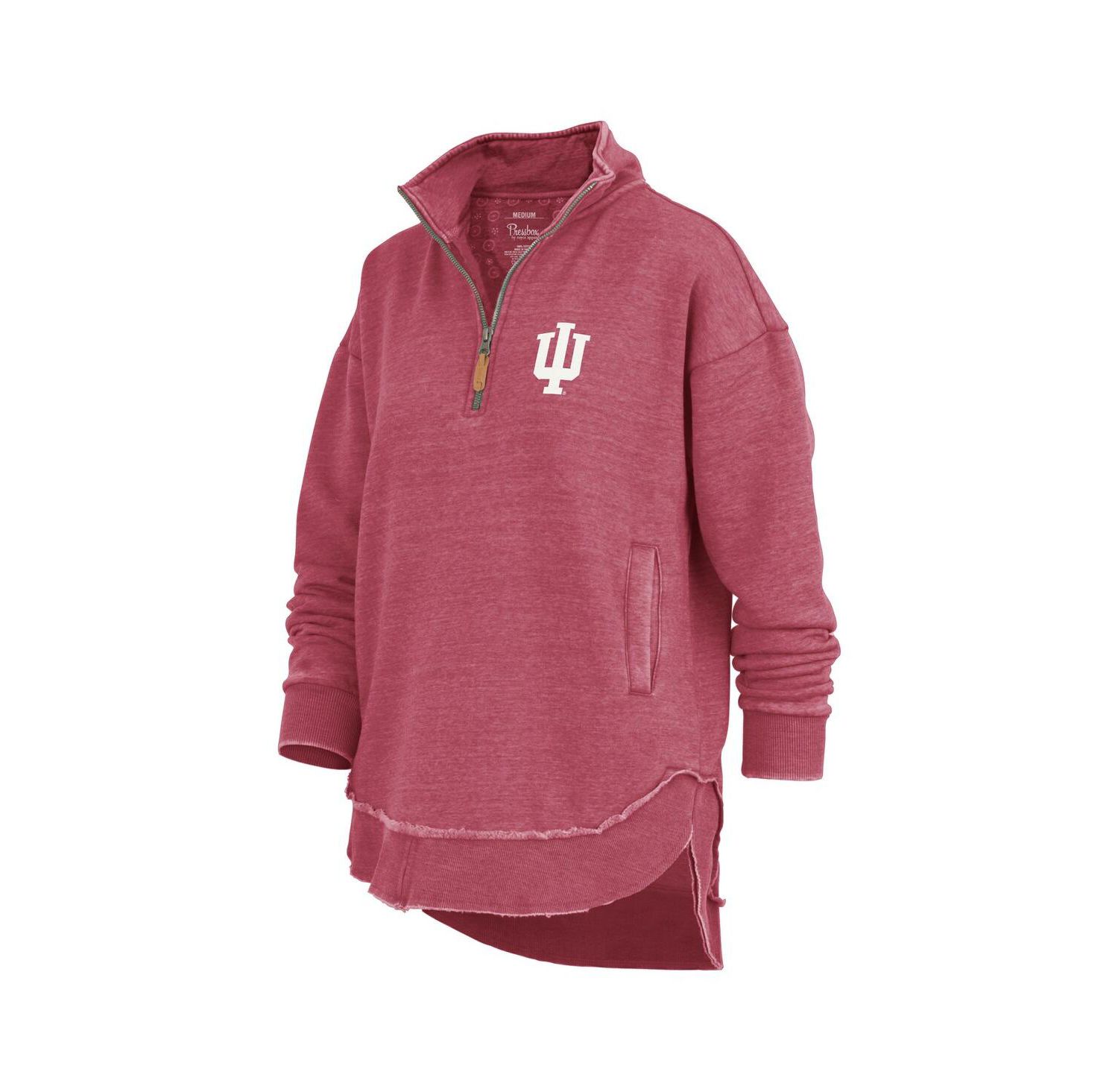 Women's Crimson Indiana Hoosiers Northfork Sojourn Poncho Quarter-Zip Sweatshirt