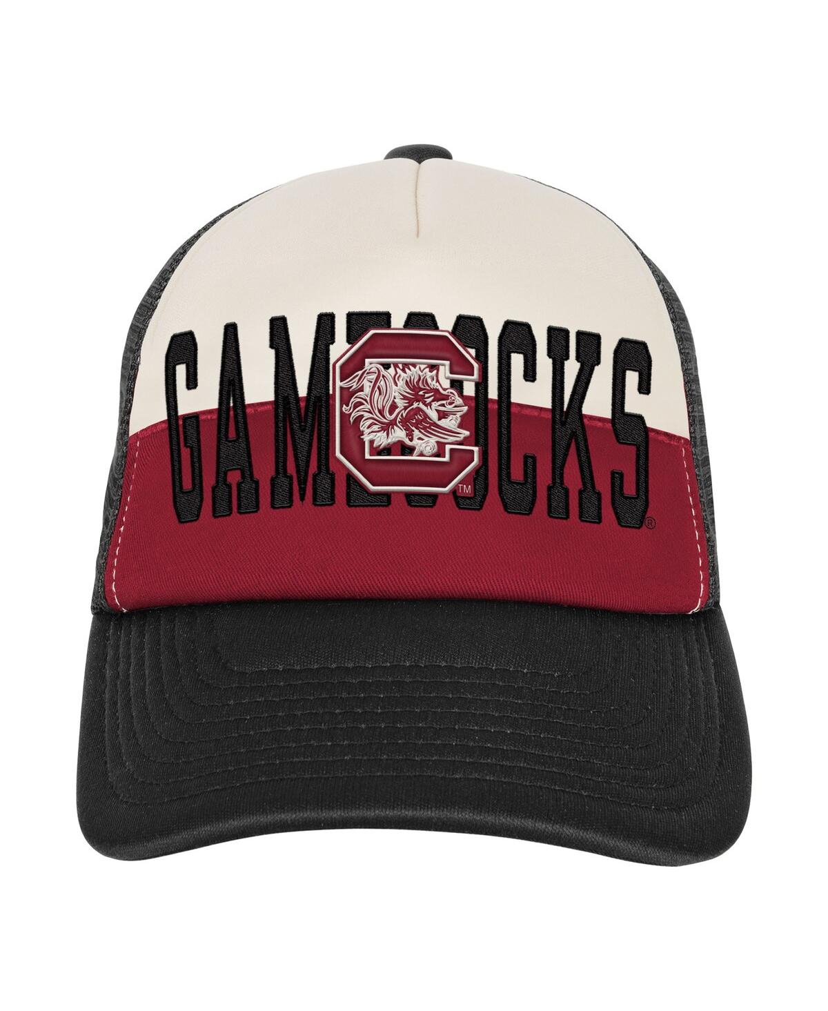 Outerstuff Big Boys And Girls Garnet/cream South Carolina Gamecocks Modern Fan Trucker Adjustable Hat In Black