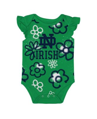 Baby Boys and Girls 2-Piece Navy/Green Notre Dame Fighting Irish Little Sunshine Bodysuit Set