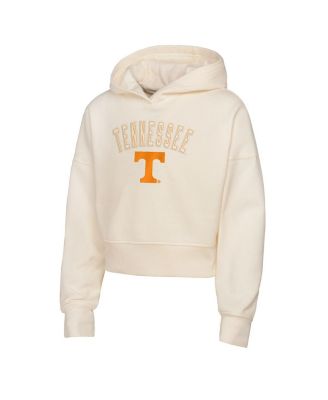 Girl's Big Boys and Girls Cream Tennessee Volunteers Oversized Blitz Cropped Pullover Hoodie