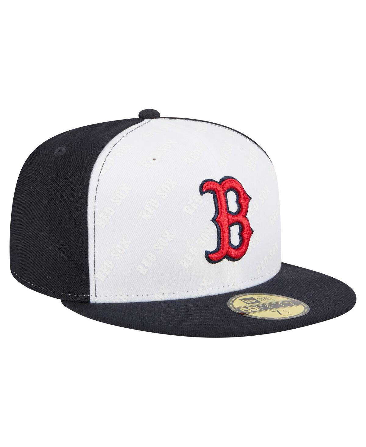 New Era Men's White/navy Boston Red Sox Repeat 59fifty Fitted Hat In Multi