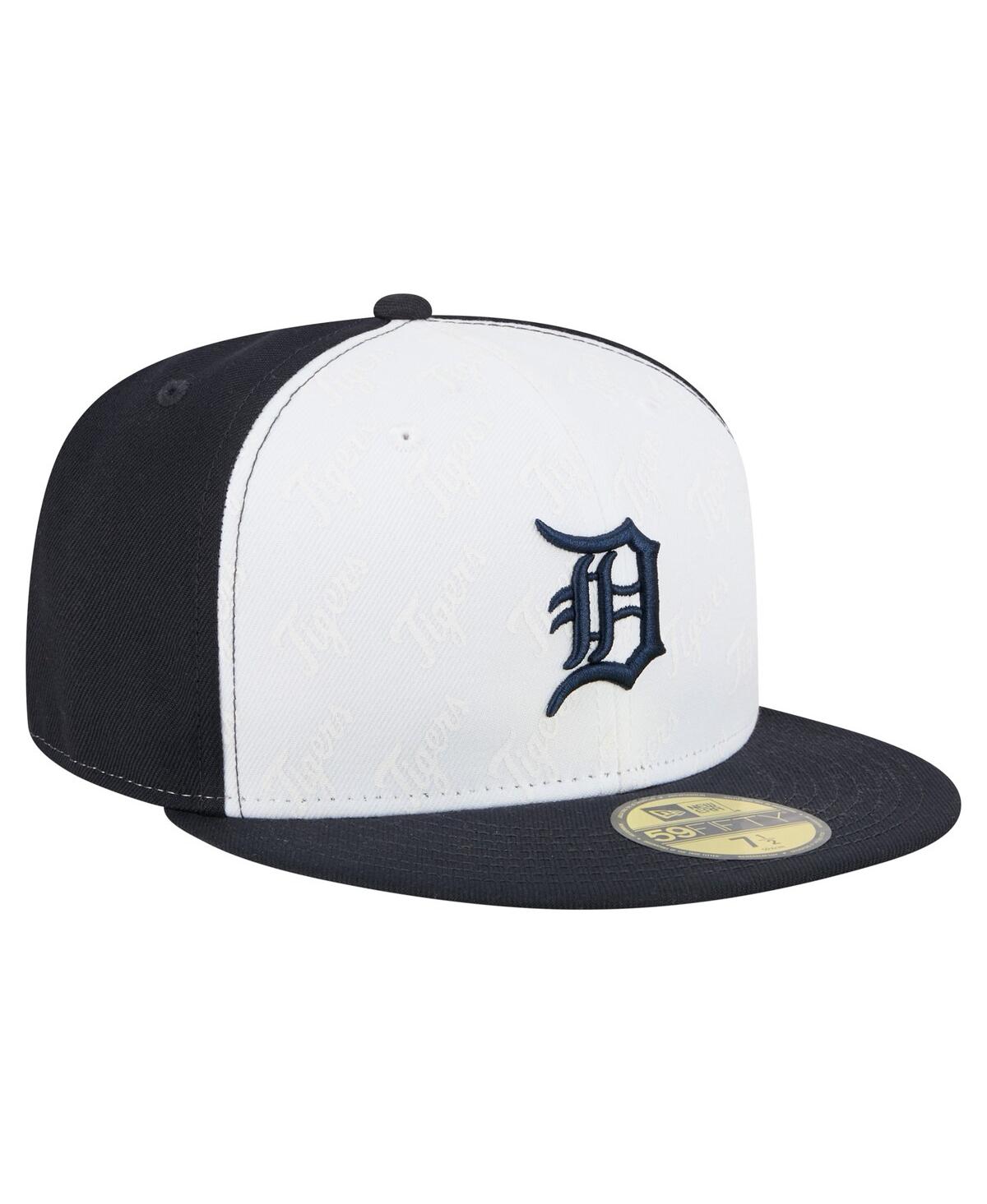 New Era Men's White/navy Detroit Tigers Repeat 59fifty Fitted Hat In Multi