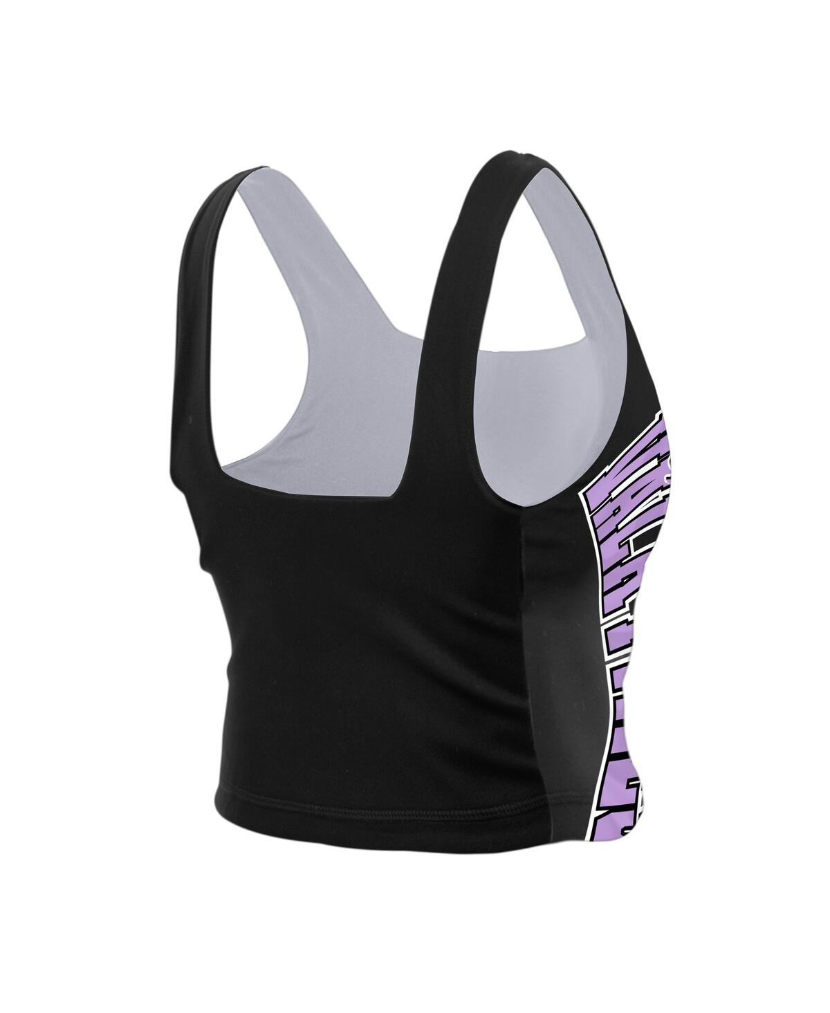 New Era Women's Eclipse Black/white Golden State Valkyries Reversible Cropped Sport Classics Tank Top In Black