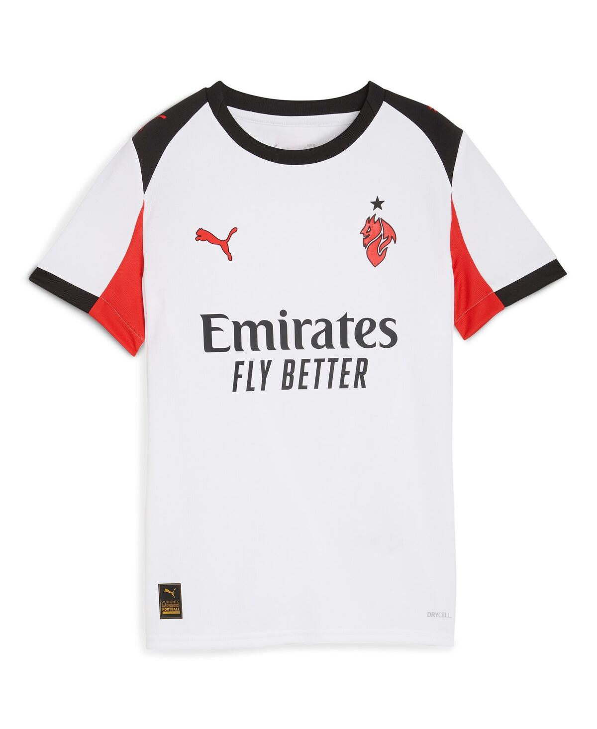 Puma Big Boys and Girls White Ac Milan 2025/26 Replica Jersey