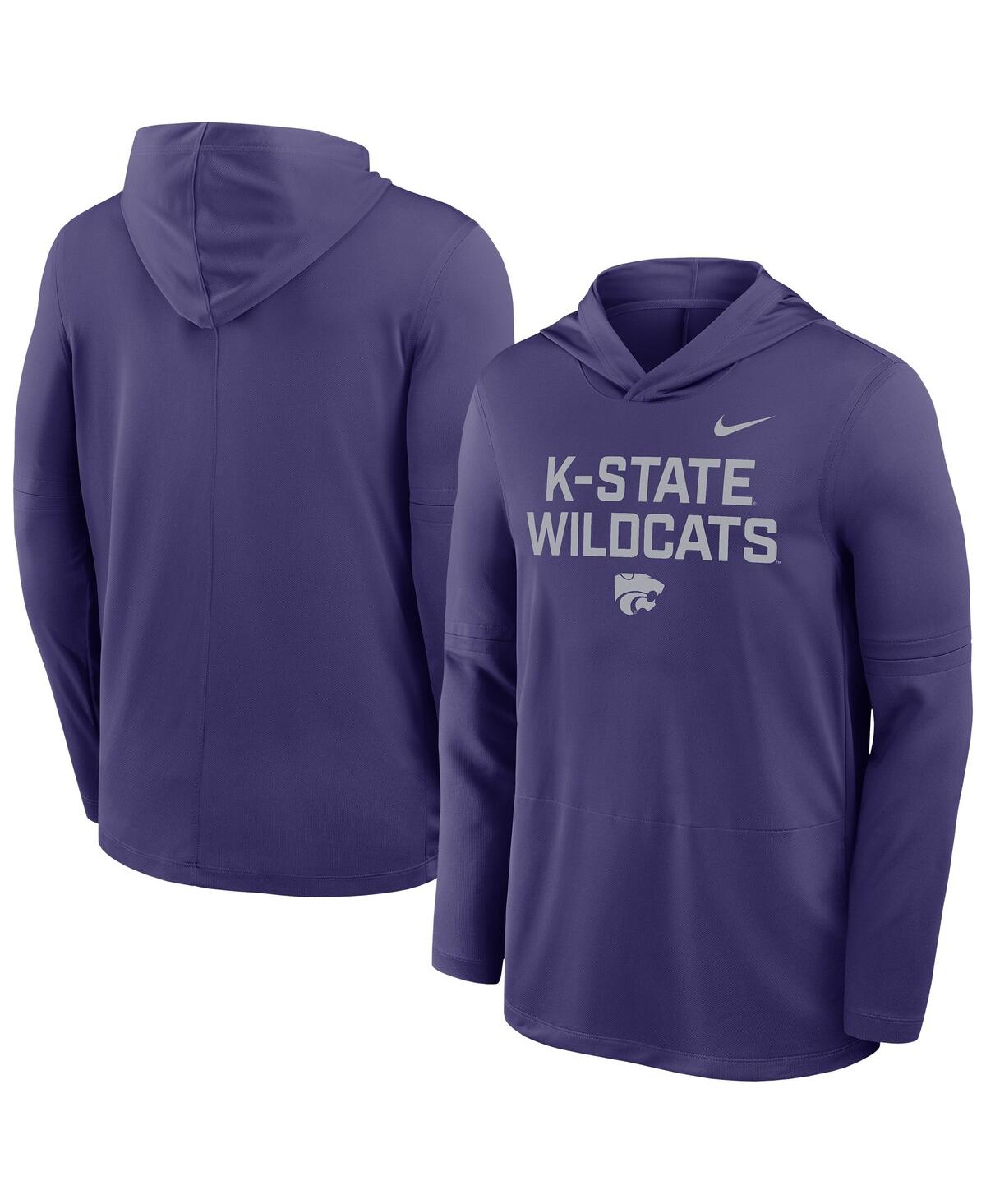Nike Men's Purple Kansas State Wildcats 2025 Sideline Dri-fit Long Sleeve Hoodie T-shirt