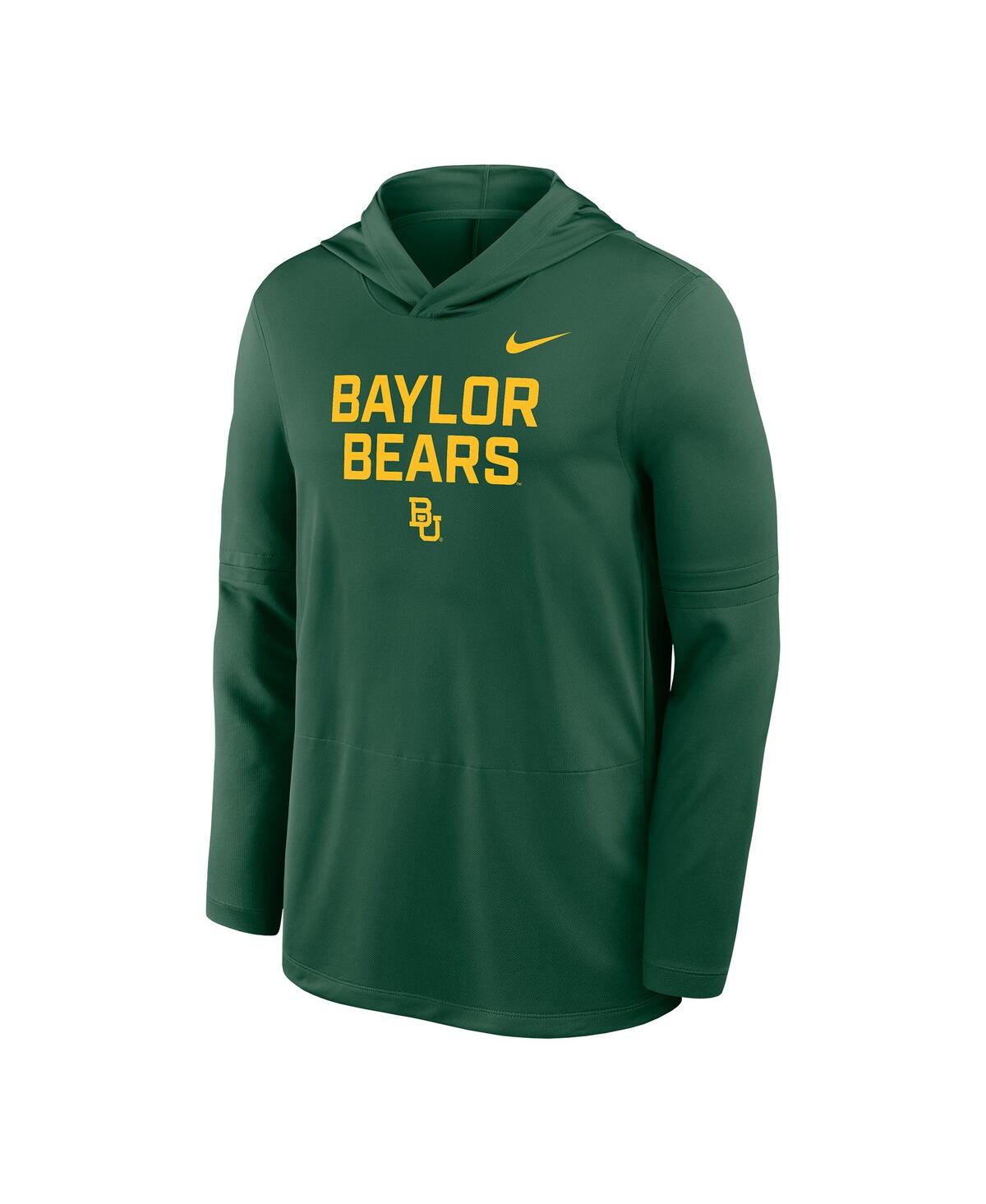 Nike Men's Green Baylor Bears 2025 Sideline Dri-fit Long Sleeve Hoodie T-shirt In Green