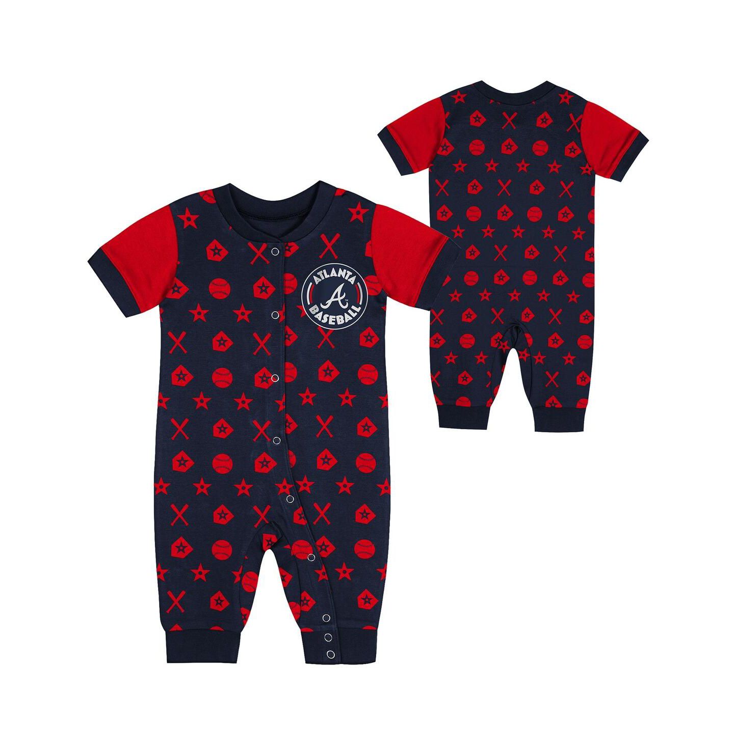 Комбинезон Outerstuff Navy Atlanta Braves Hard 90 Coveralls для мальчиков-малышей — фото 1