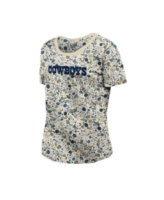 Women's Cream Dallas Cowboys Glam Game Floral T-Shirt
