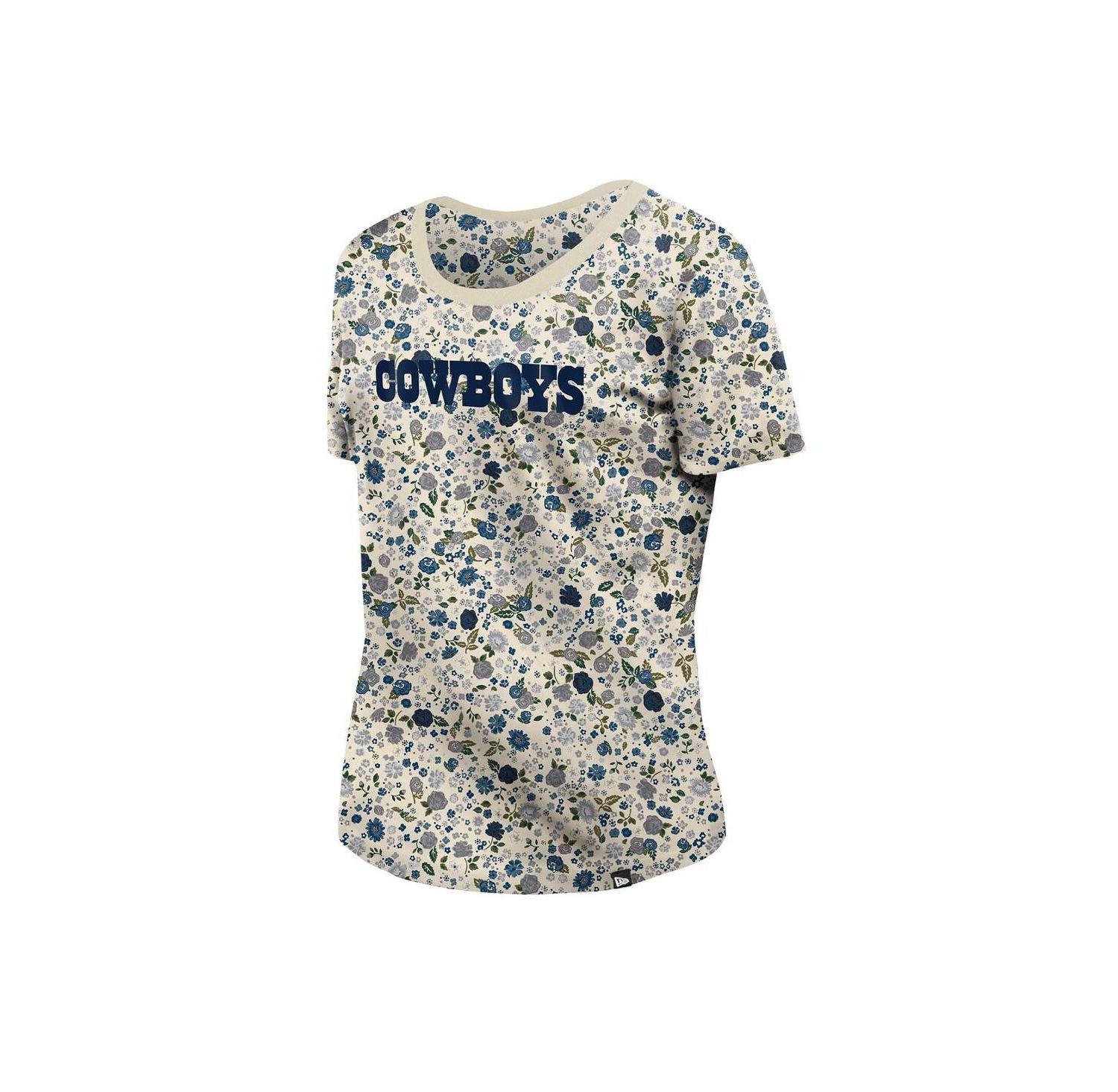 Women's Cream Dallas Cowboys Glam Game Floral T-Shirt