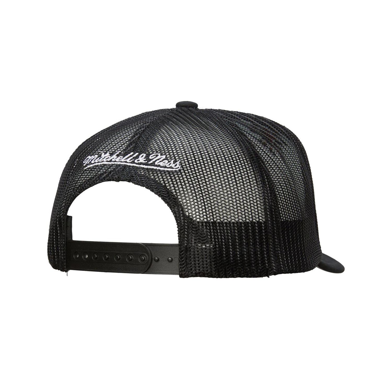 Men's White/Black Boston Bruins Gridlock Trucker Adjustable Hat