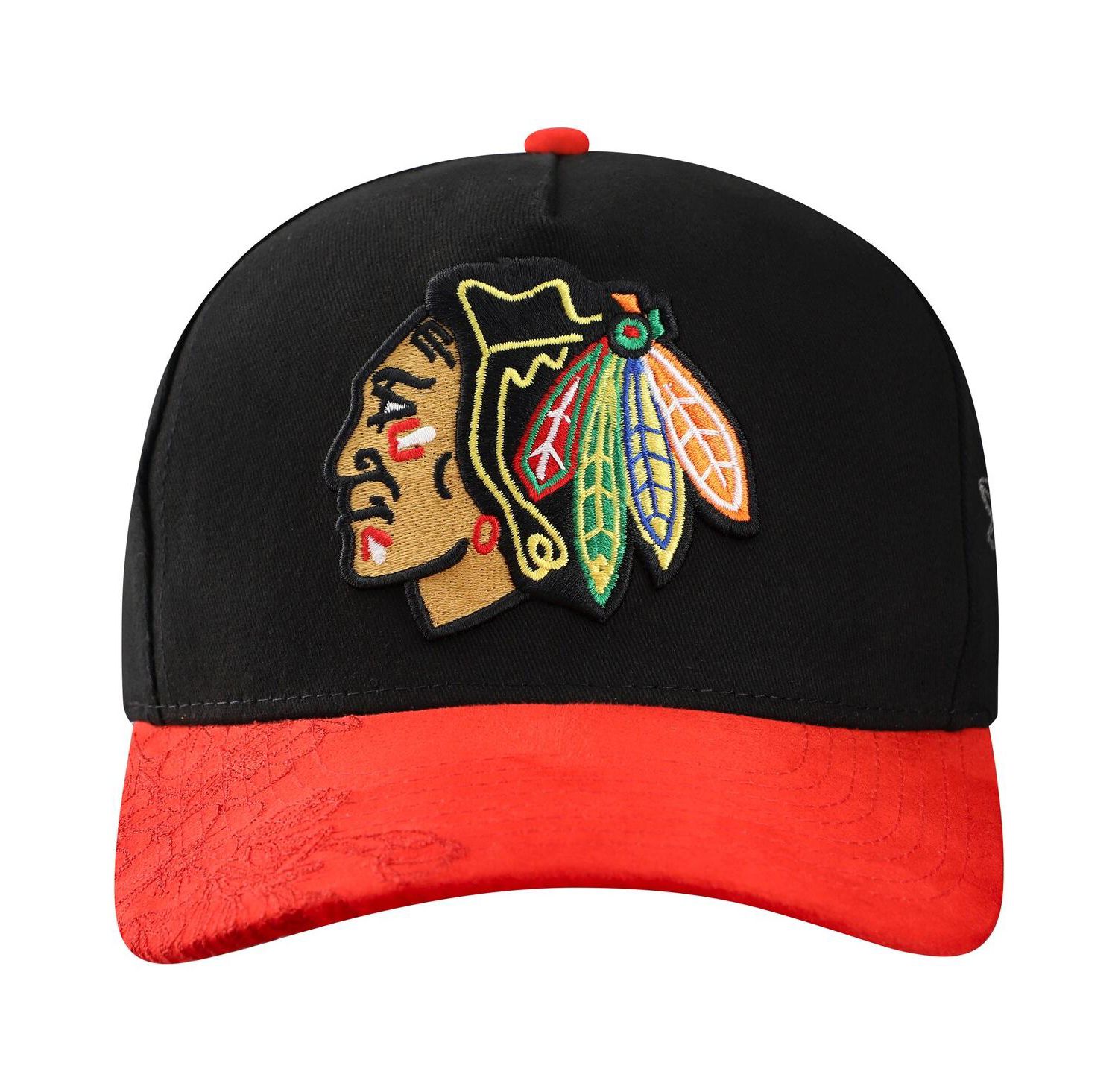 Black/Red Chicago Blackhawks May Flowers Pro Crown Adjustable Hat