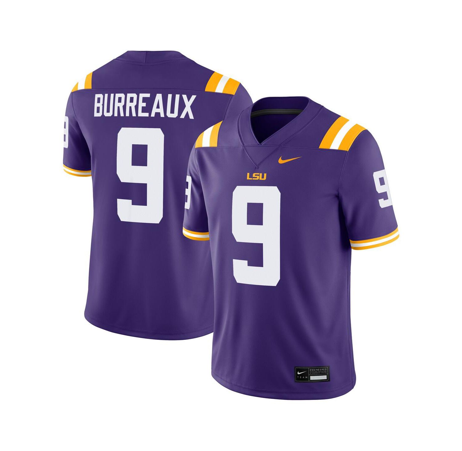 Men's Joe Burrow Purple LSU Tigers "Burreaux" Nameplate Home Game Jersey