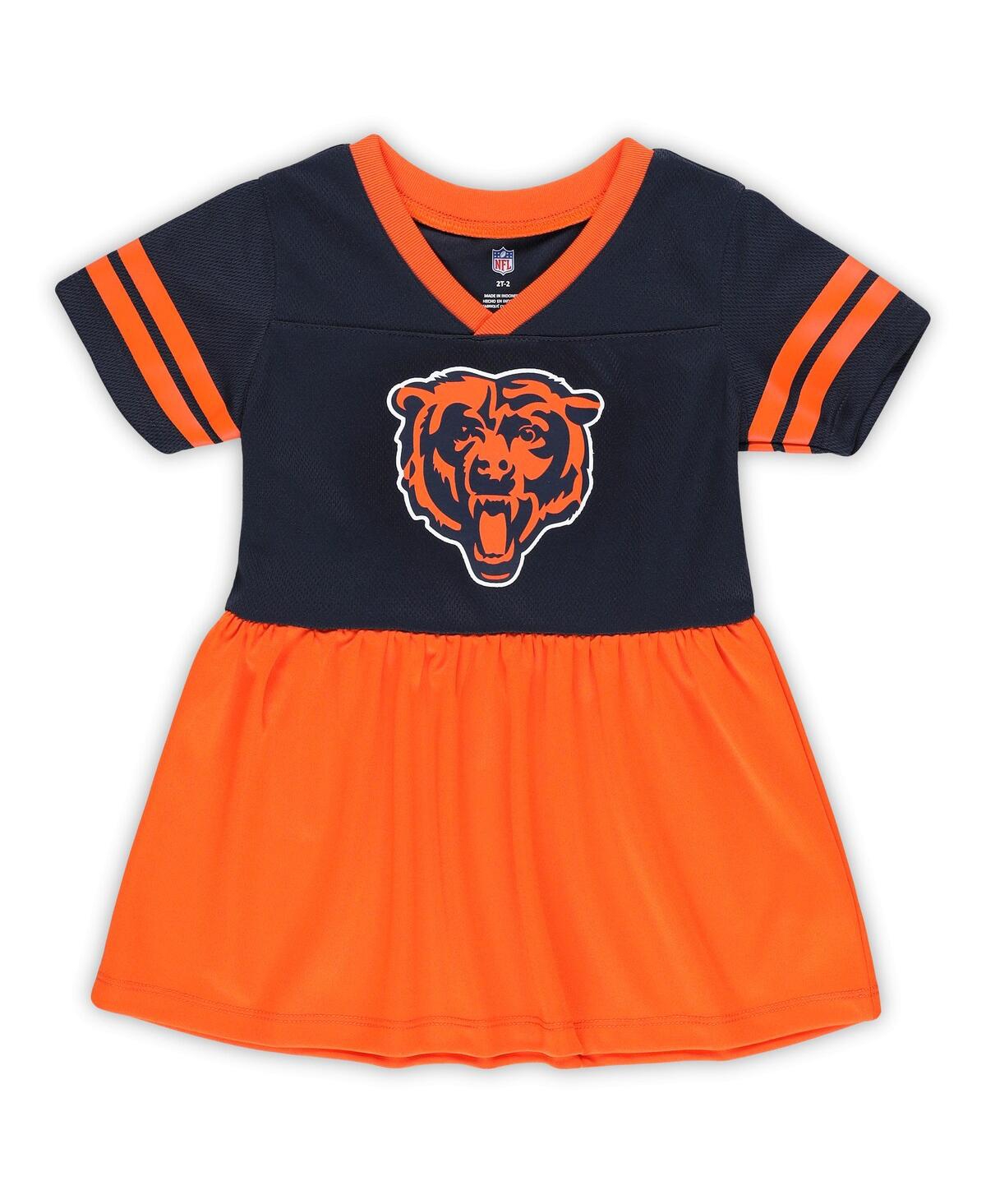 Outerstuff Girls Toddler Navy Chicago Bears Stadium Lights Fashion Jersey Dress In Blue