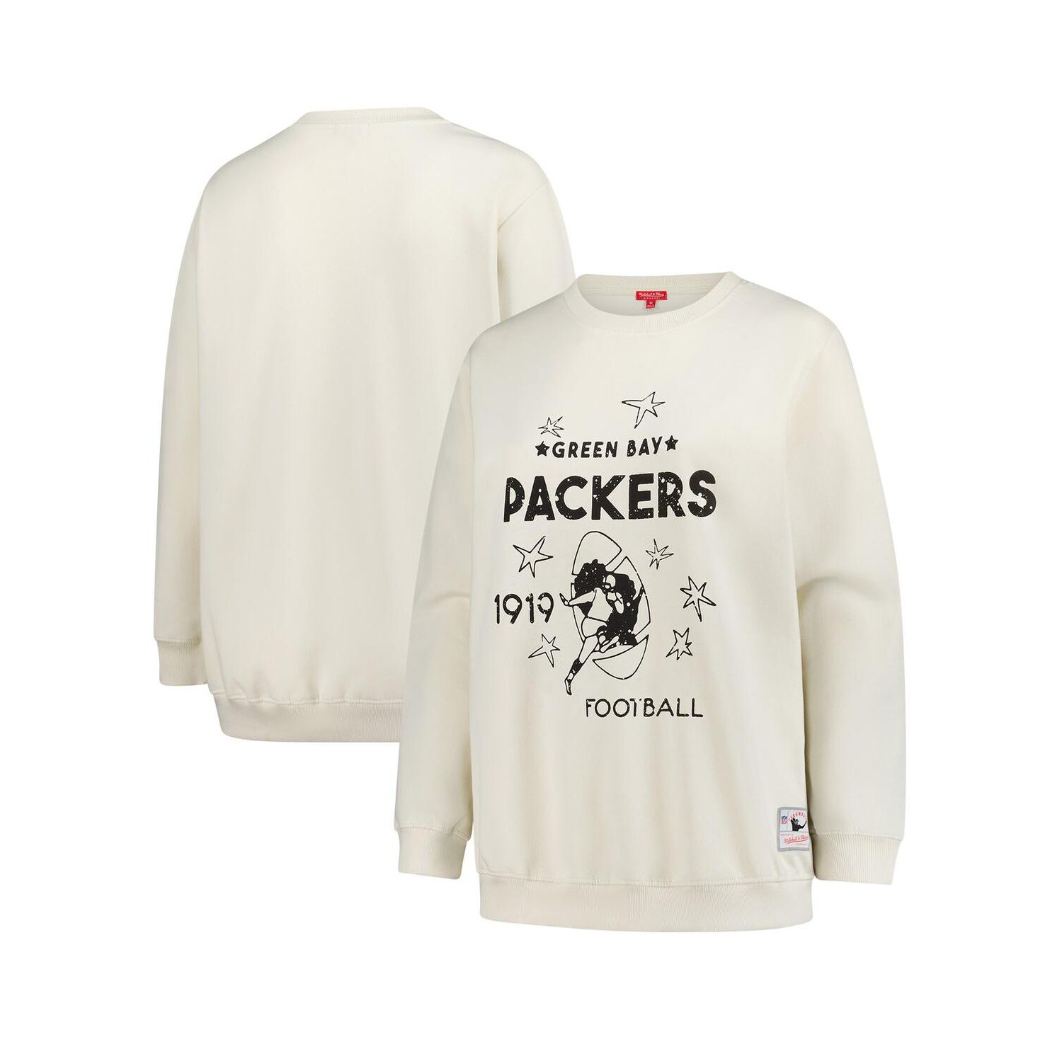 Women's Cream Green Bay Packers Plus Size Shooting Star Pullover Sweatshirt