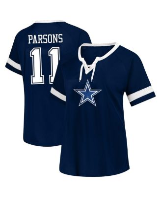 Fanatics - Women's Micah Parsons Navy Dallas Cowboys Plus Size Name Number Lace-Up T-Shirt