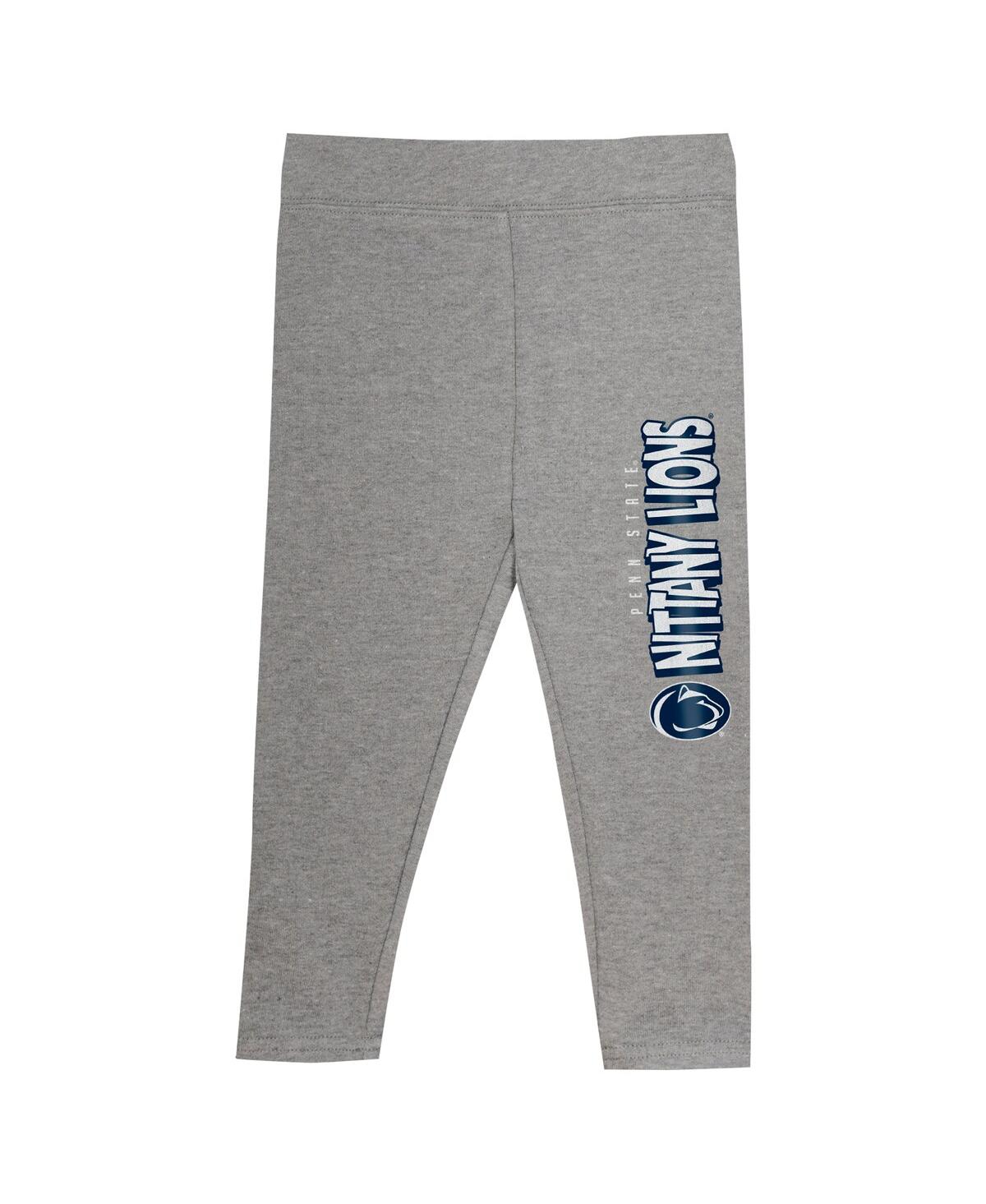 Outerstuff Girls Toddler 2-piece Penn State Nittany Lions Clubhouse Pullover Hoodie And Legging Set In Gray
