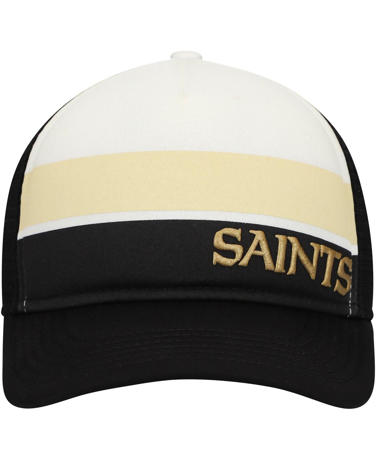 New Era Preschool Black New Orleans Saints Sport Night Color Block 9forty A-frame Trucker Adjustable Hat In Black