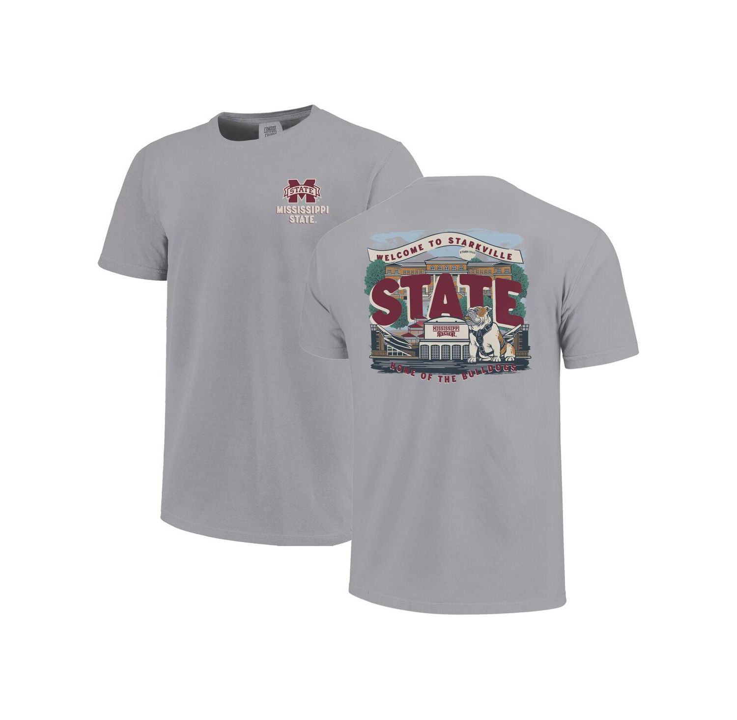 Big Boys and Girls Gray Mississippi State Bulldogs Local Campus Scene T-Shirt