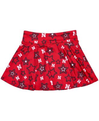 ZooZatz - Big Girls Scarlet Nebraska Huskers Star Flowy Skort