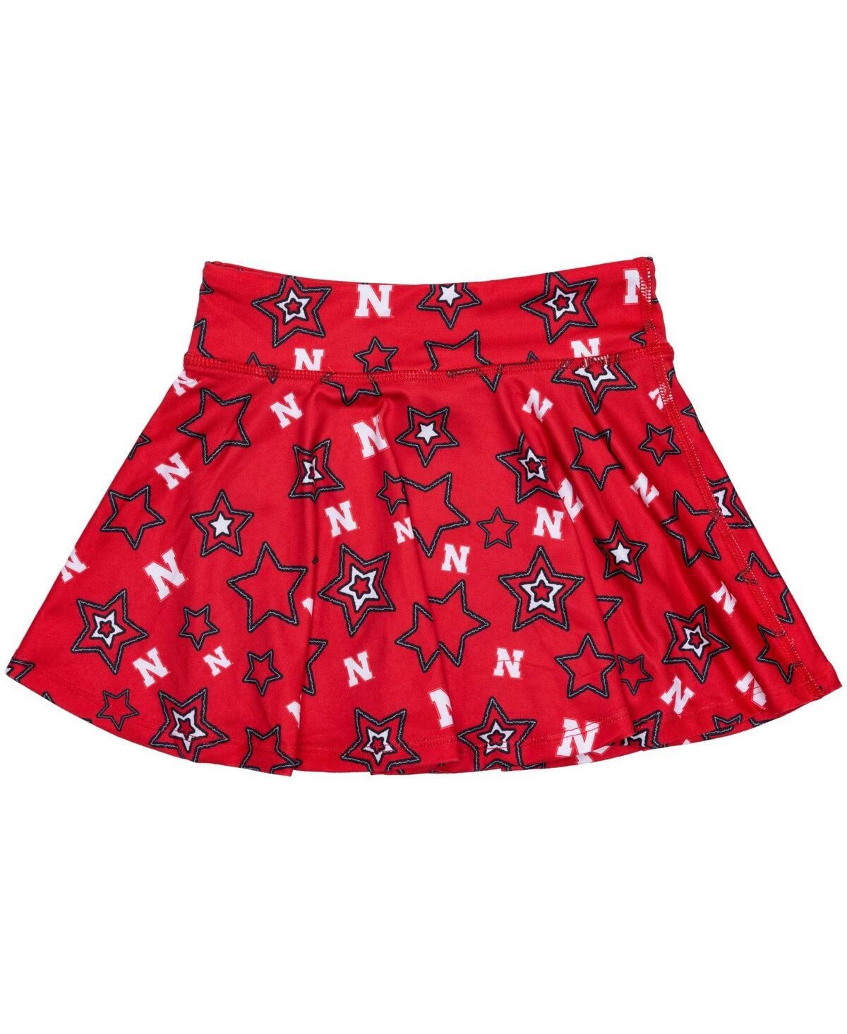 ZooZatz Big Girls Scarlet Nebraska Huskers Star Flowy Skort