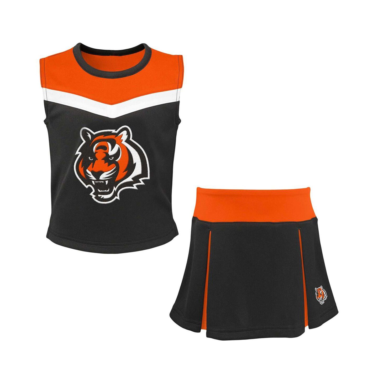 Платья Outerstuff 2-Piece Black Cincinnati Bengals Spirit Cheerleader Dress Set для девочек — фото 1