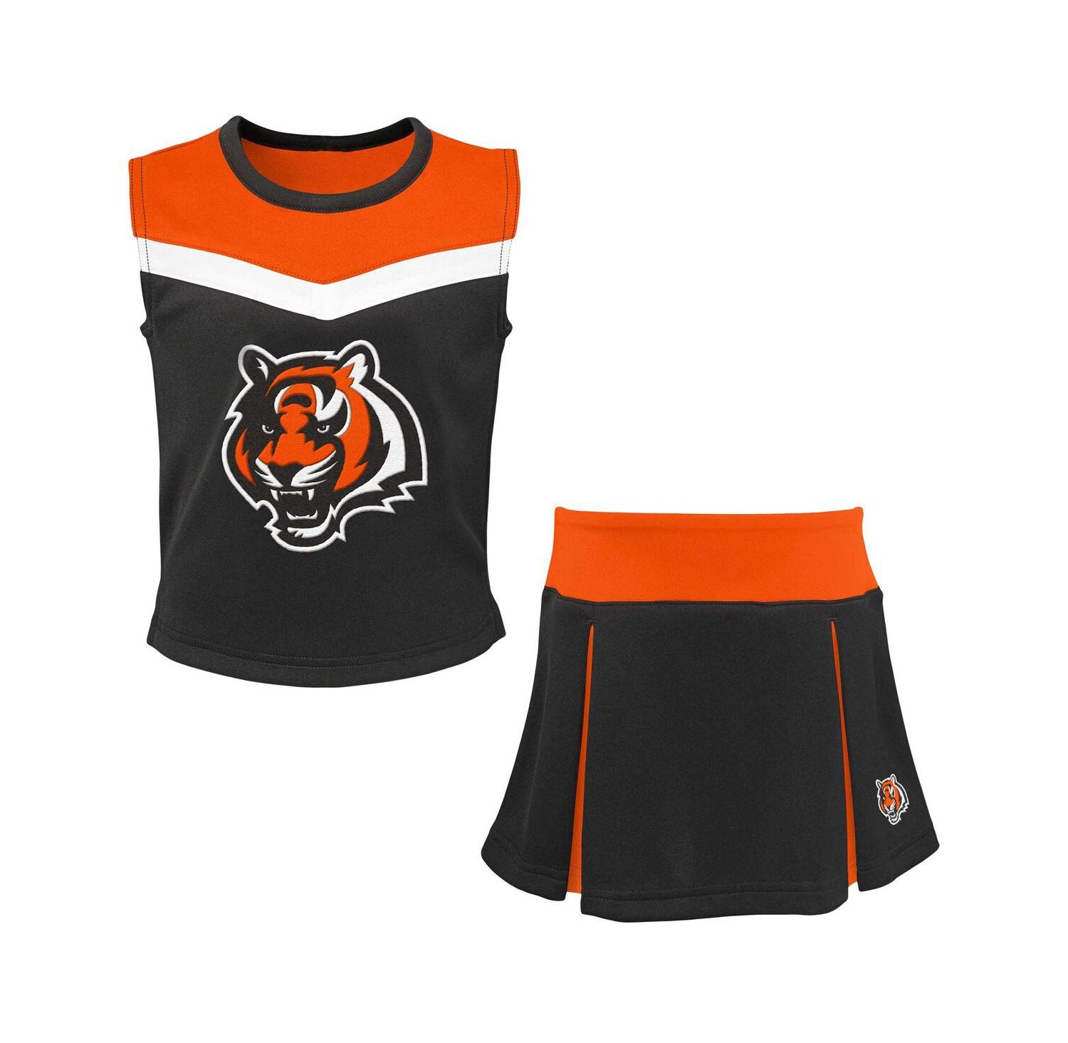 Big Girls 2-Piece Black Cincinnati Bengals Spirit Cheerleader Dress Set