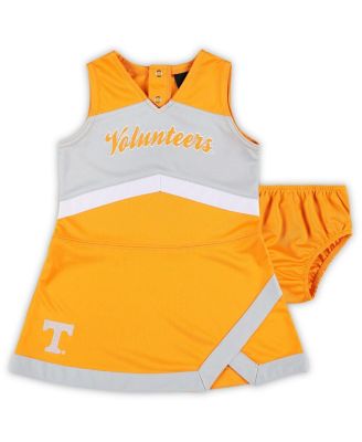 Outerstuff - Girls Preschool Tennessee Orange Tennessee Volunteers Two-Piece Cheer Captain Jumper Dress Bloomers Set
