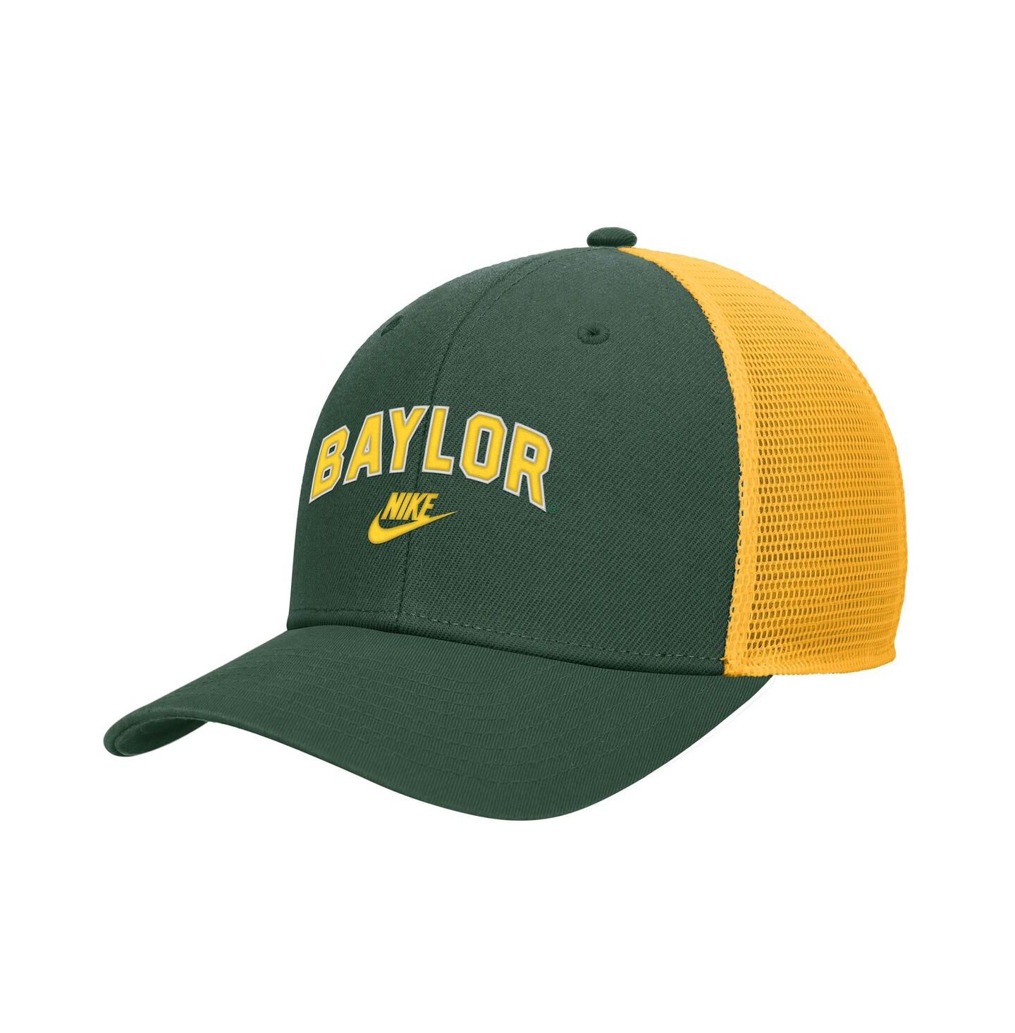 Мужская кепка Nike Green Baylor Bears Vintage Arch Rise Performance Trucker Adjustable Hat — фото 1