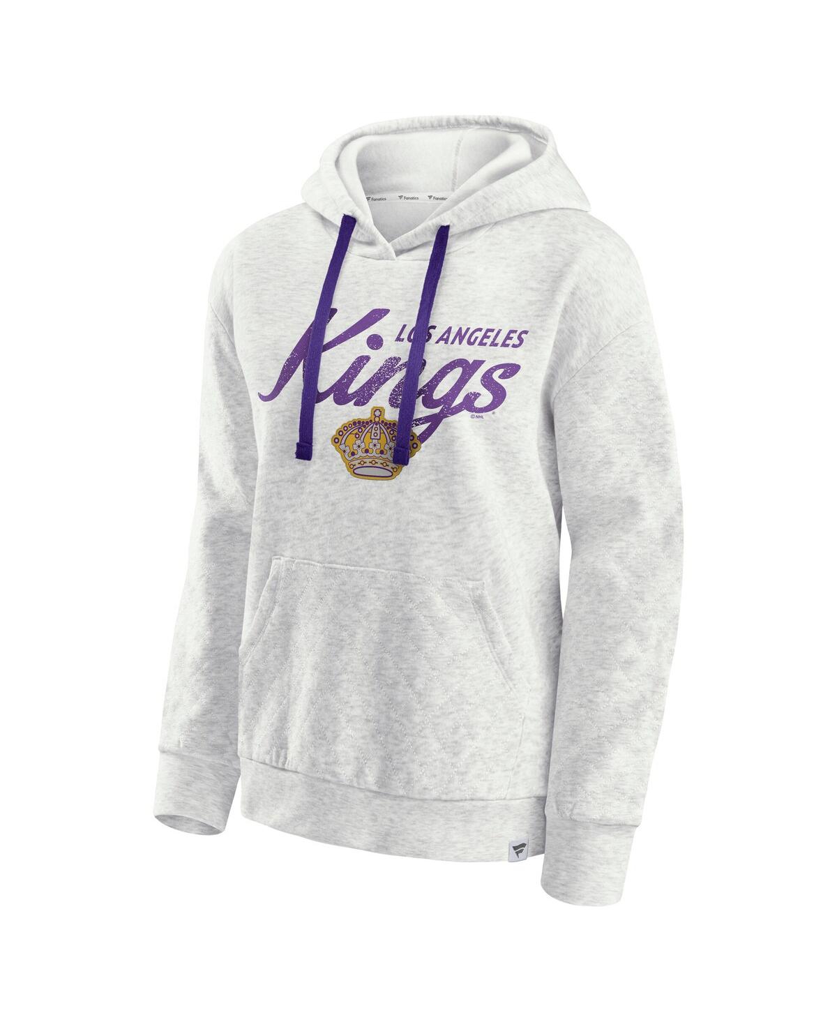 Fanatics Women's Oatmeal Los Angeles Kings True Classics Quilted Pullover Hoodie In Gray