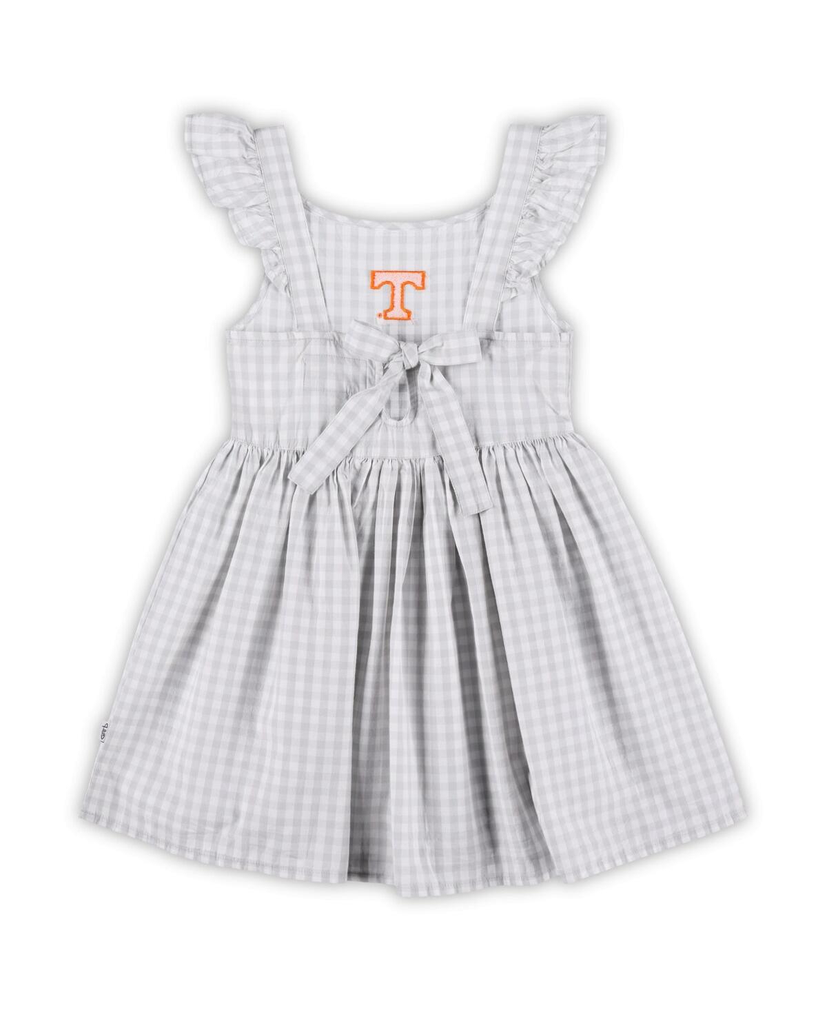 Garb Girls Toddler White Tennessee Volunteers Constance Gingham Dress In Gray