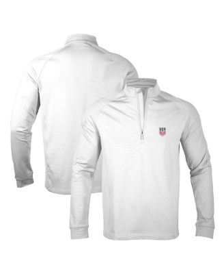 LevelWear - Men's White USMNT Calibre Quarter-Zip Pullover Sweatshirt