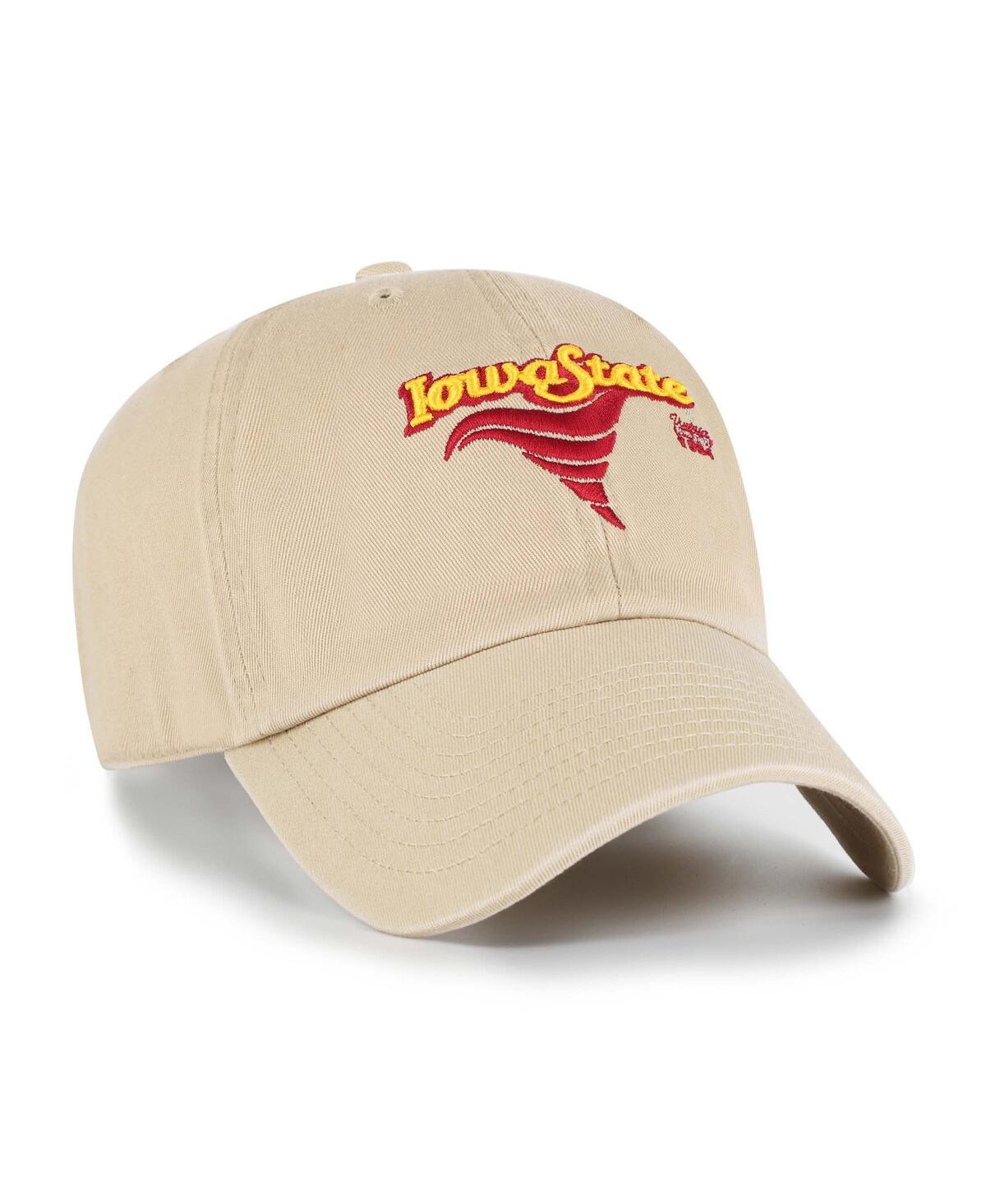 47 Brand Men's Khaki Iowa State Cyclones Vault Clean Up Adjustable Hat In Brown