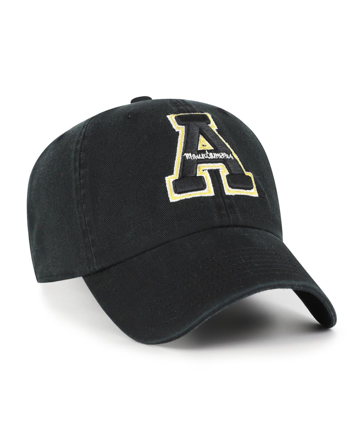 47 Brand Men's Black Appalachian State Mountaineers Clean Up Adjustable Hat In Black