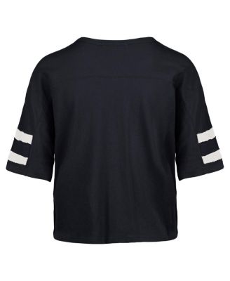 Women's Navy Dallas Cowboys Premier Scout Cropped V-Neck T-Shirt