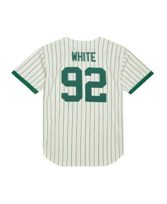 Men's Reggie White Cream Green Bay Packers Name Number Mesh Button-Up Baseball Jersey