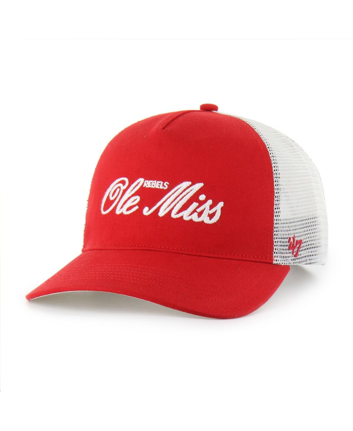 47 Brand Men's And Women's Red Ole Miss Rebels Contemporary Basics Foundation Trucker Hitch Adjustable Hat In Red