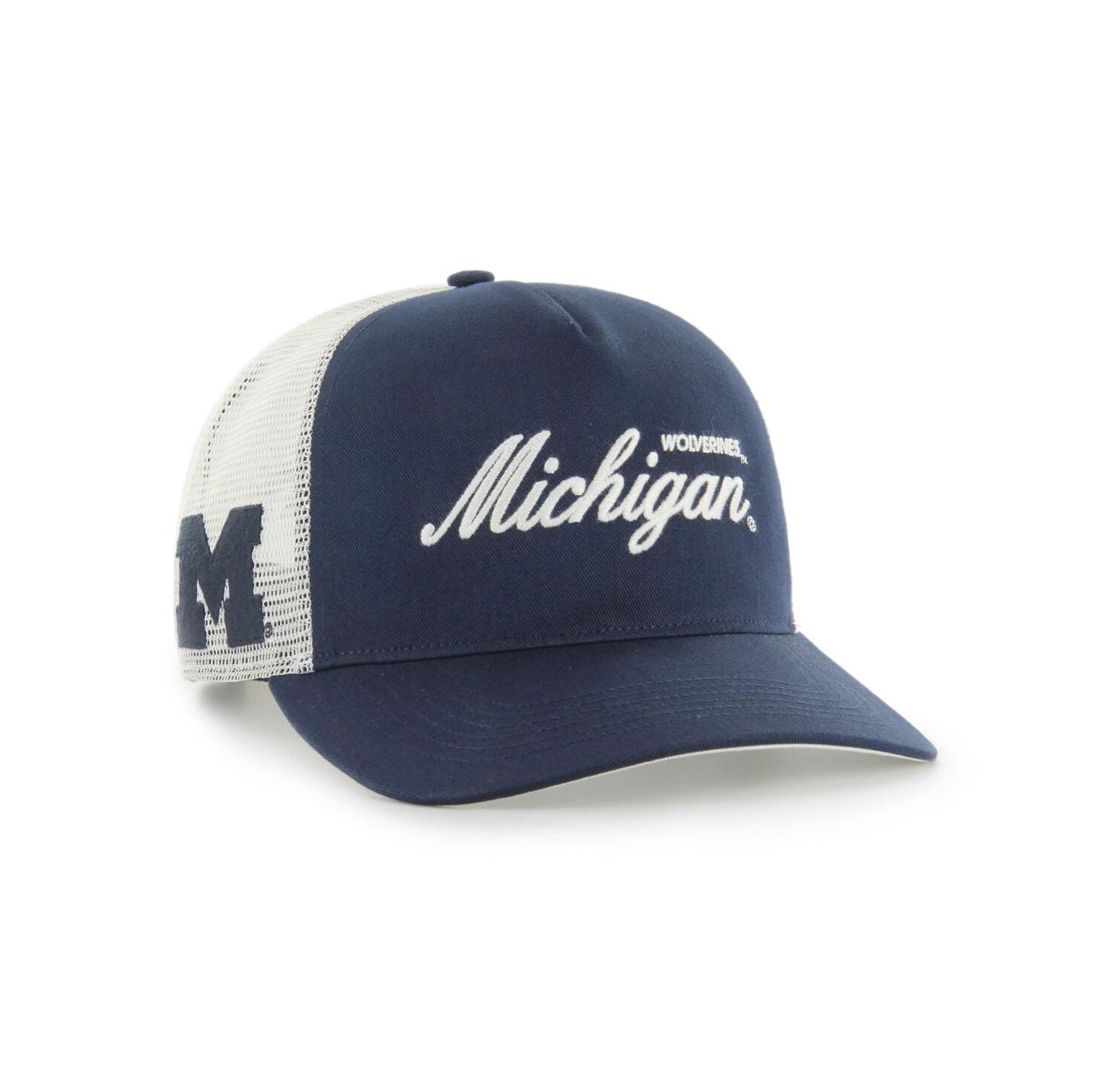 Men's and Women's Navy Michigan Wolverines Contemporary Basics Foundation Trucker Hitch Adjustable Hat