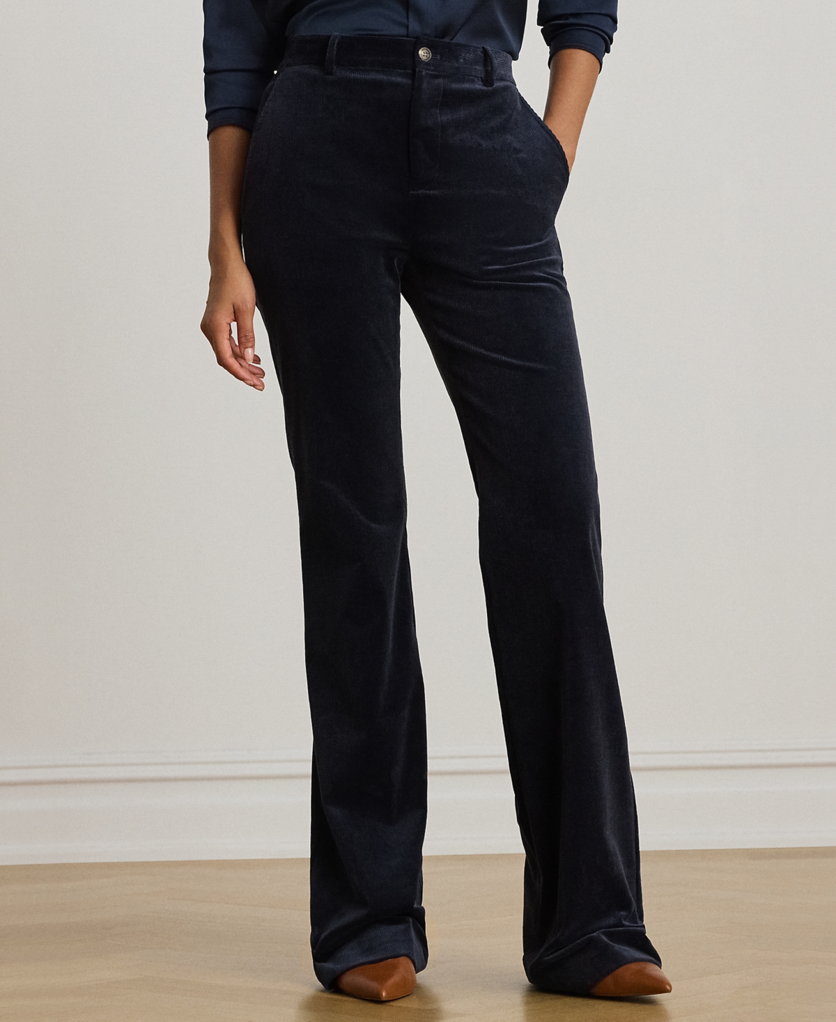 Ralph Lauren High-rise Corduroy Flare Pant In Blue