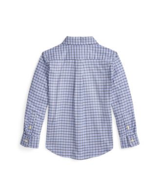 Toddler and Little Boys Striped Cotton Poplin Shirt