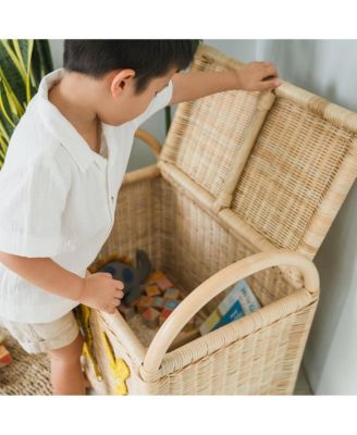 - Handcrafted Rattan Anais Storage Trunk with handles - Wicker