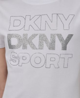 DKNY Women's Sport Glitter Logo Crew Neck T-shirt