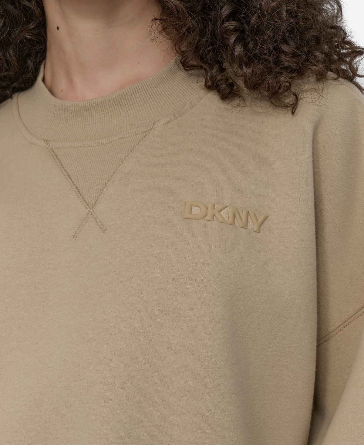 Dkny Embroidered Logo Pullover Sweatshirt In Brown