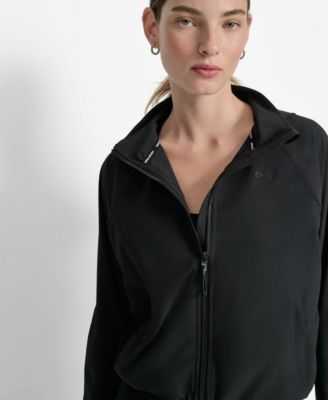 Women's Hooded Jacket with Logo Elastic Detail 