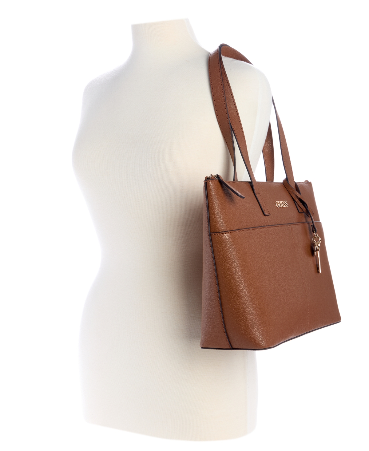 Guess Azulena Extra-large Tote Bag In Brown