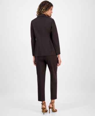 Women's One-Button Blazer & Straight-Leg Pants Suit Separates, Macy's Exclusive