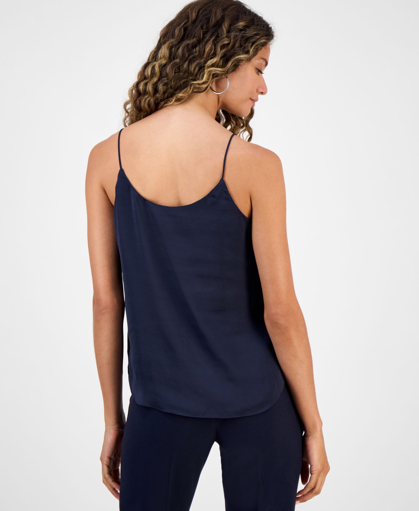Женский топ Bar III Scoop-Neck Camisole, цвет: Тёмно-синий — фото 2