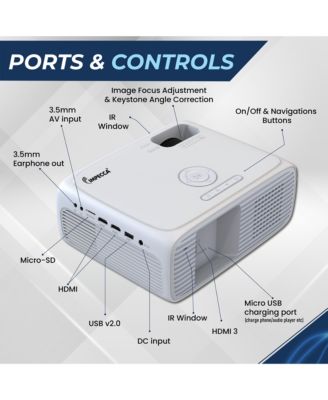 200 ANSI Lumens Home Theater Projector, 720P, up to 180”+Protective Case