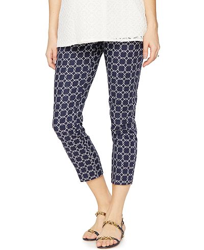 A Pea In The Pod Maternity Printed Ankle Pants