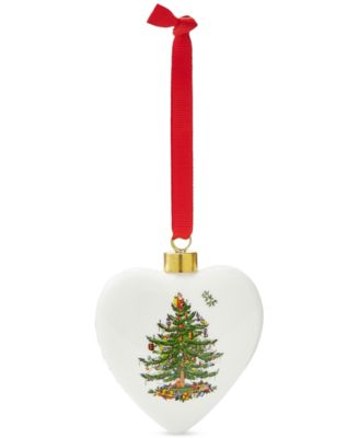 Spode - Christmas Tree Puffed Heart Ornament